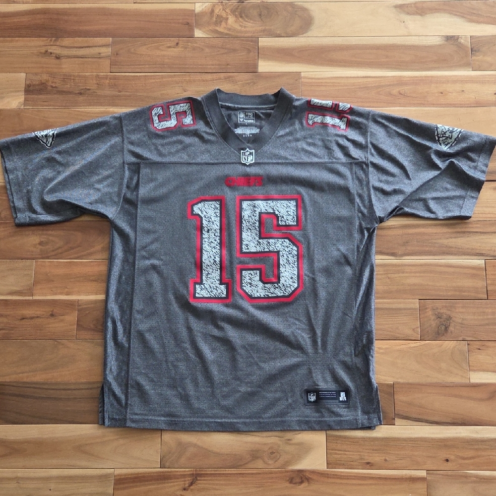 Gray and Red Athletic Jersey with Number 15